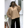 Blouse camel oversize dans une belle matière tombante - 2