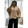 Blouse camel oversize dans une belle matière tombante - 4