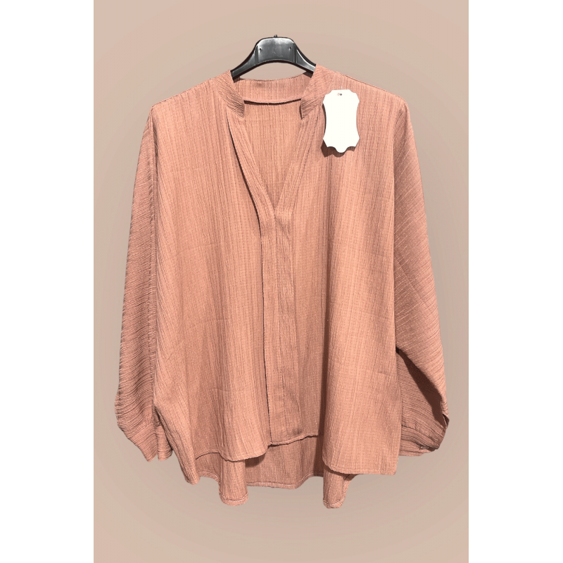 Blouse rose oversize dans une belle matière tombante - 1