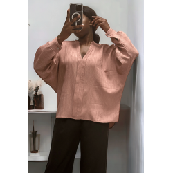 Blouse rose oversize dans une belle matière tombante - 2