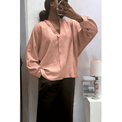 Blouse rose oversize dans une belle matière tombante - 4