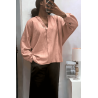 Blouse rose oversize dans une belle matière tombante - 4