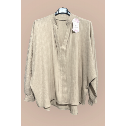 Blouse beige oversize dans une belle matière tombante - 1