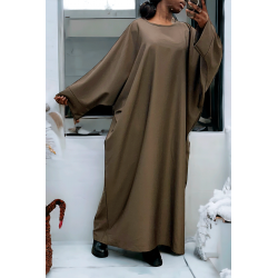 Abaya taupe over size (36-52) coupe kimono - 3