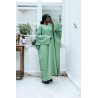 Abaya vert d'eau over size (36-52) coupe kimono - 1