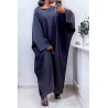 Abaya 2 pièces robe et kimono en noir - 2