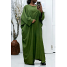 Abaya 2 pièces robe et kimono en kaki  - 3