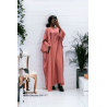 Abaya 2 pièces robe et kimono en rose - 1