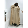 Abaya 2 pièces robe et kimono en beige - 3