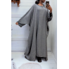 Abaya 2 pièces robe et kimono en anthracite - 2