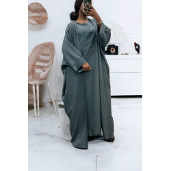 Abaya 2 pièces robe et kimono en anthracite - 3