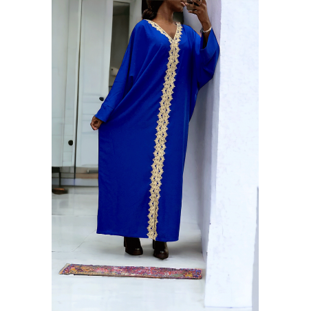 Abaya royal over size (36-52) avec sublime dentelle sur toute la longueur  - 1