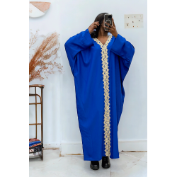 Abaya royal over size (36-52) avec sublime dentelle sur toute la longueur  - 2