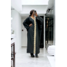 Abaya noire over size (36-52) avec sublime dentelle sur toute la longueur  - 1