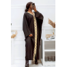 Abaya noire over size (36-52) avec sublime dentelle sur toute la longueur  - 2