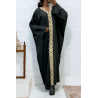 Abaya noire over size (36-52) avec sublime dentelle sur toute la longueur  - 3