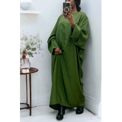 Abaya kaki très ample (36-52) coupe kimono - 1