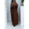 Abaya choco très ample (36-52) coupe kimono - 1