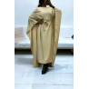 Abaya 2 en 1 beige avec cape intégré et ceinture pour ajusté la taille  - 2