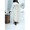 Abaya 2 en 1 blanche avec cape intégré et ceinture pour ajusté la taille  - 2