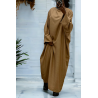 Abaya camel très ample (36-52) coupe kimono - 2