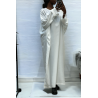 Abaya blanche très ample (36-52) coupe kimono - 2