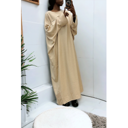 Abaya beige très ample (36-52) coupe kimono - 3