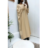 Abaya beige très ample (36-52) coupe kimono - 3