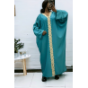 Abaya canard over size (36-52) avec sublime dentelle sur toute la longueur  - 1