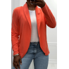 Veste Blazer corail col châle avec poches. Blazer femme 1526 - 1