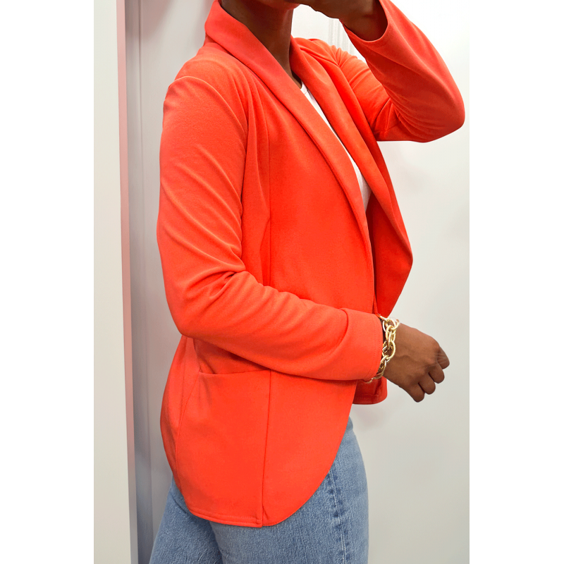 Veste Blazer corail col châle avec poches. Blazer femme 1526 - 4