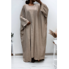 Abaya 2 pièces robe et kimono en gris - 3