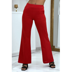 Pantalon patte d'éléphant rouge - 3