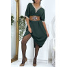 Robe tunique over size verte vol V avec dentelle - 3