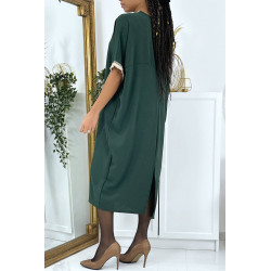 Robe tunique over size verte vol V avec dentelle - 4