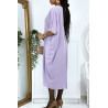 Robe tunique over size lilas vol V avec dentelle - 3