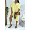 Robe tunique over size jaune vol V avec dentelle - 1