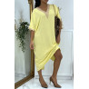 Robe tunique over size jaune vol V avec dentelle - 3