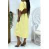 Robe tunique over size jaune vol V avec dentelle - 4