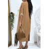 Robe tunique over size camel vol V avec dentelle - 4