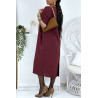 Robe tunique over size bordeaux vol V avec dentelle - 4