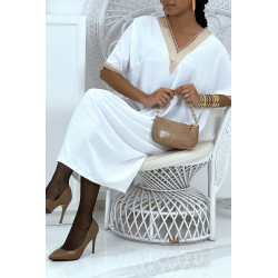 Robe tunique over size blanche vol V avec dentelle - 3