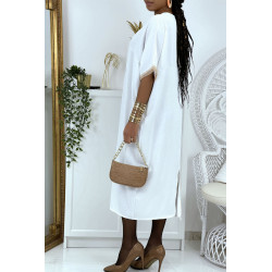 Robe tunique over size blanche vol V avec dentelle - 4