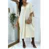 Robe tunique over size beige vol V avec dentelle - 1