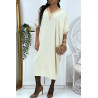 Robe tunique over size beige vol V avec dentelle - 2