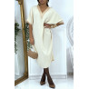 Robe tunique over size beige vol V avec dentelle - 4