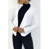 BlBWer blanc col revers avec poches à zip. Blazer femme pas cher - 1