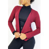 Blazer bordeaux col revers avec poches à zip. Blazer femme pas cher - 5