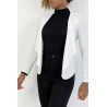 Blazer écru col revers avec poches à zip. Blazer femme pas cher - 2