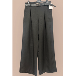 Pantalon palazzo avec poches et ceinture - 1